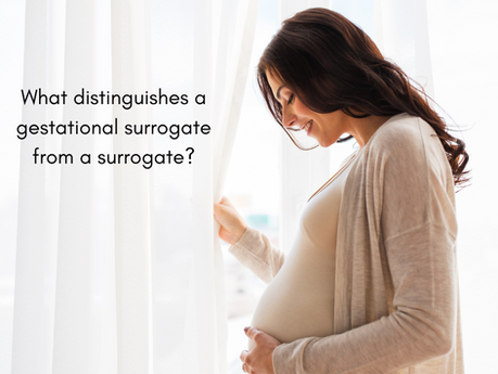 What distinguishes a gestational surrogate from a surrogate?